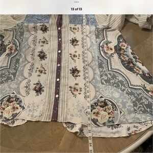 John Mark plus size Embellished mixed Fabric Button-Up Shirt